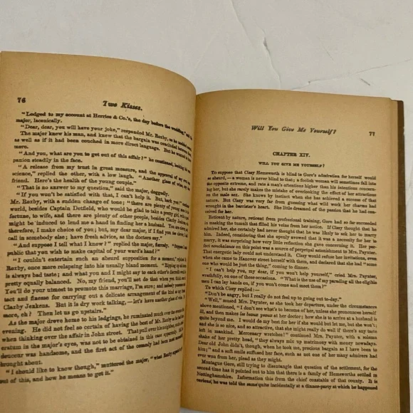 TWO KISSES Or TO WED OR NOT WED By Hawley Smart Victorian Novel 1886